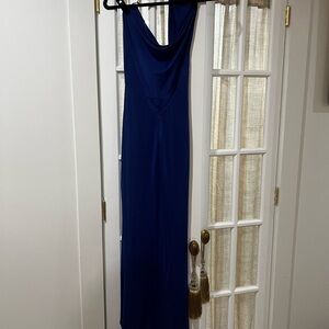 Michael Costello x REVOLVE Kenji Maxi Dress Royal Blue Asymmetric Halter